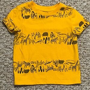 Cat & Jack yellow and black animal tee 12m